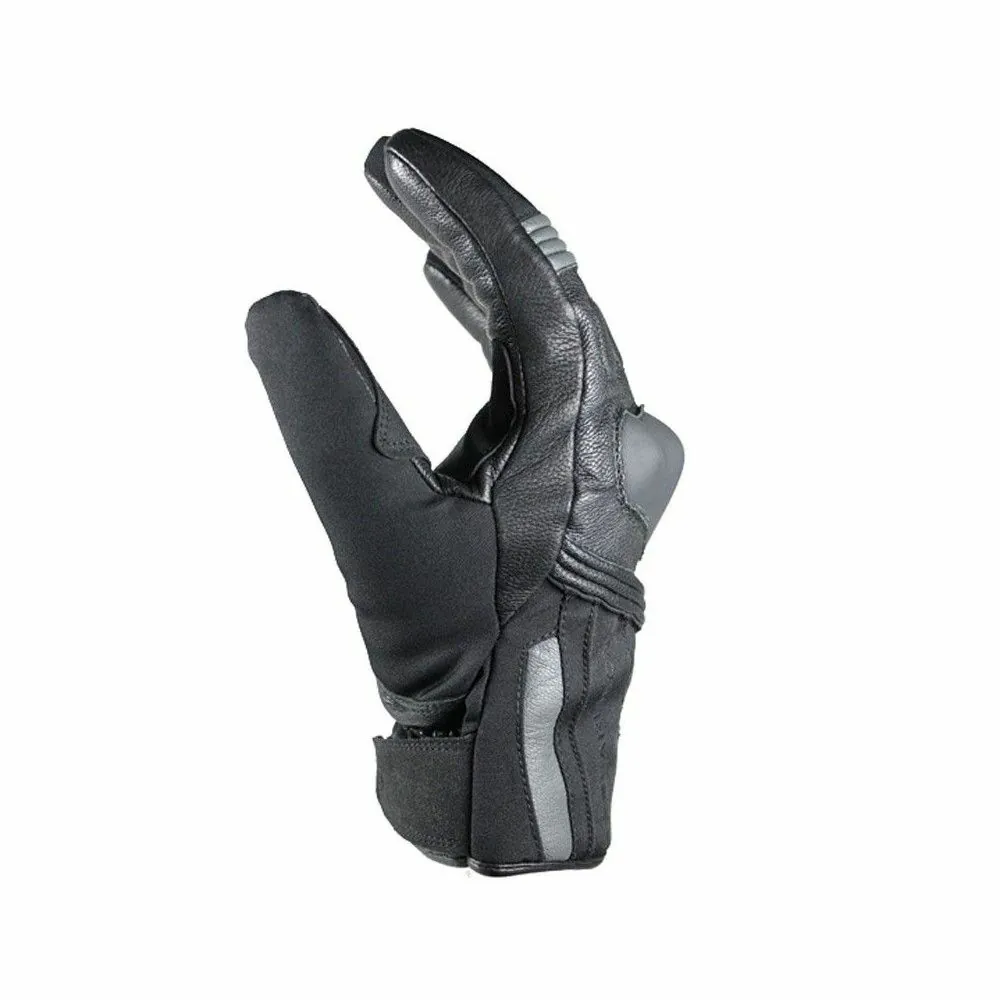 HARISSON ARLINGTON SHORT man winter motorcycle scooter waterproof leather & textile gloves EPI black-grey