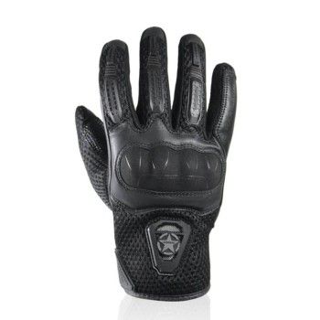 HARISSON LEADER EVO man summer motorcycle scooter RACING leather & textile gloves black EPI