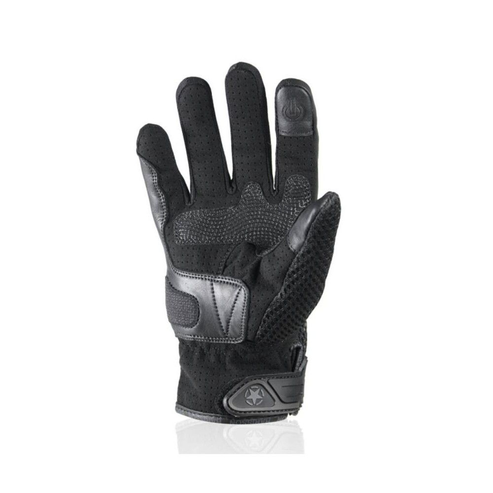 HARISSON LEADER EVO man summer motorcycle scooter RACING leather & textile gloves black EPI