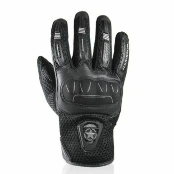 HARISSON gants LEADER EVO cuir & textile RACING moto scooter été homme noir-blanc  EPI