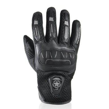 HARISSON LEADER EVO man summer motorcycle scooter RACING leather & textile gloves black-white EPI