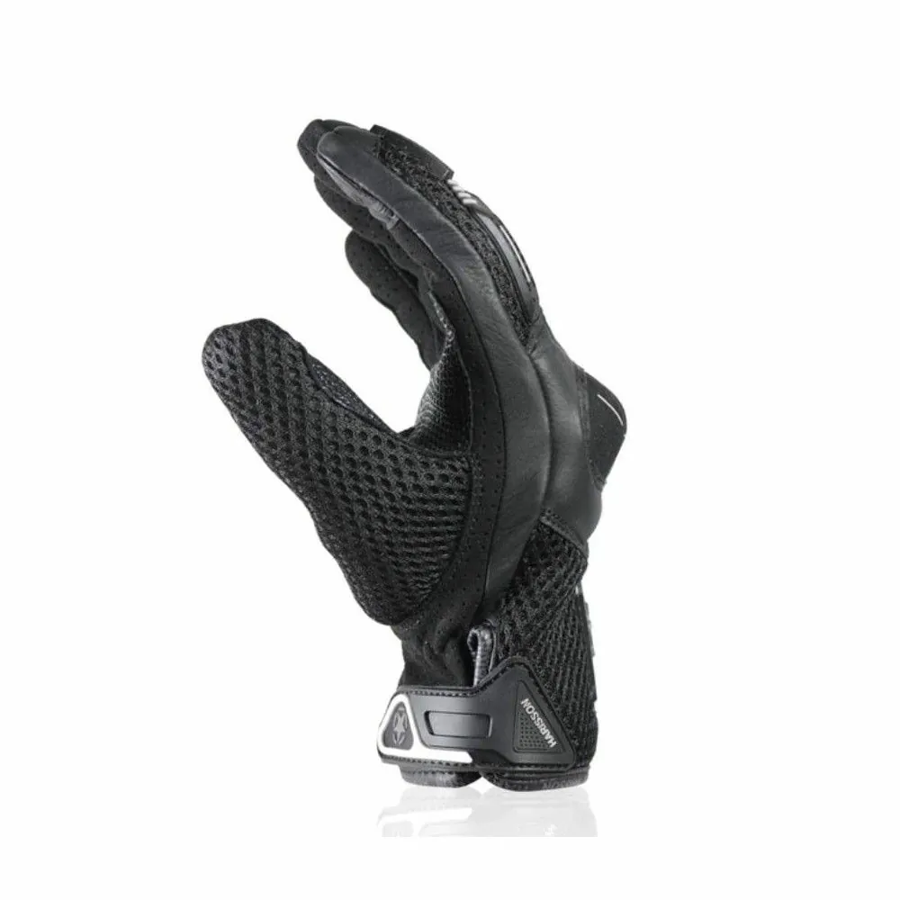 HARISSON gants LEADER EVO cuir & textile RACING moto scooter été homme noir-blanc  EPI