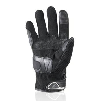 HARISSON LEADER EVO man summer motorcycle scooter RACING leather & textile gloves black-white EPI