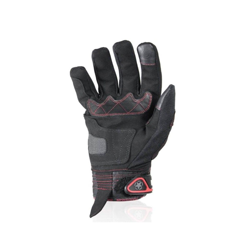 HARISSON SPLASH EVO man summer motorcycle scooter textile gloves EPI black-red