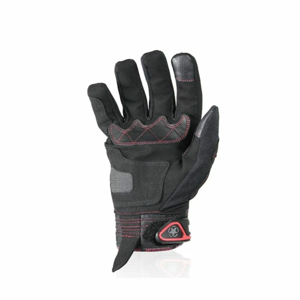 HARISSON SPLASH EVO man summer motorcycle scooter textile gloves EPI black-red