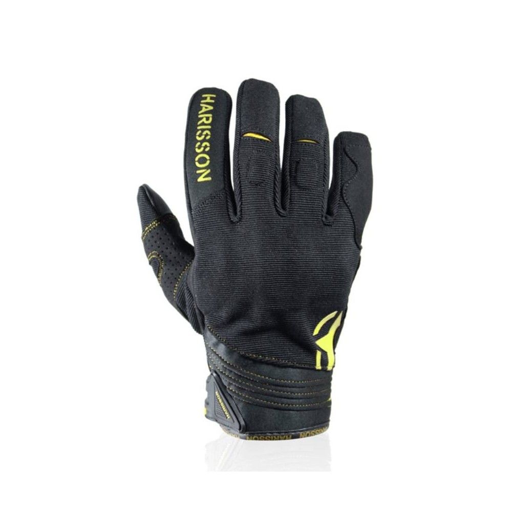 HARISSON SPLASH EVO man summer motorcycle scooter textile gloves EPI black-fluo