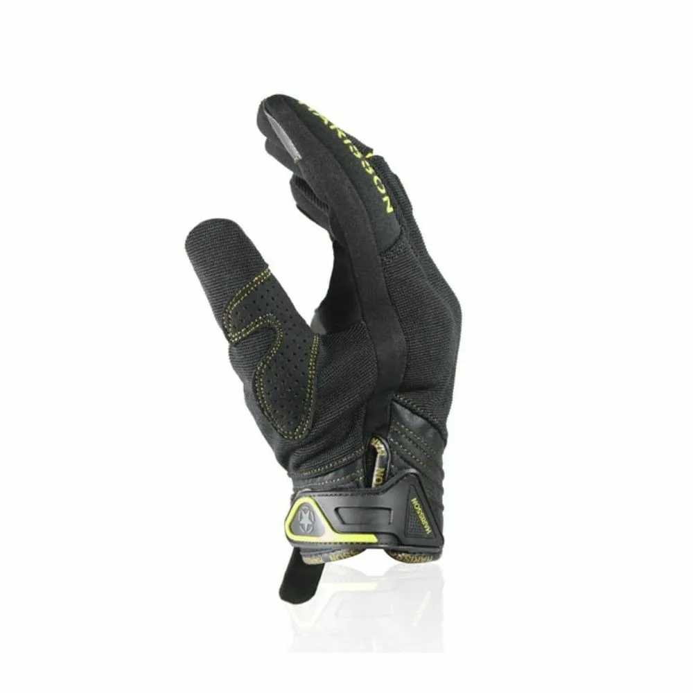 HARISSON SPLASH EVO man summer motorcycle scooter textile gloves EPI black-fluo