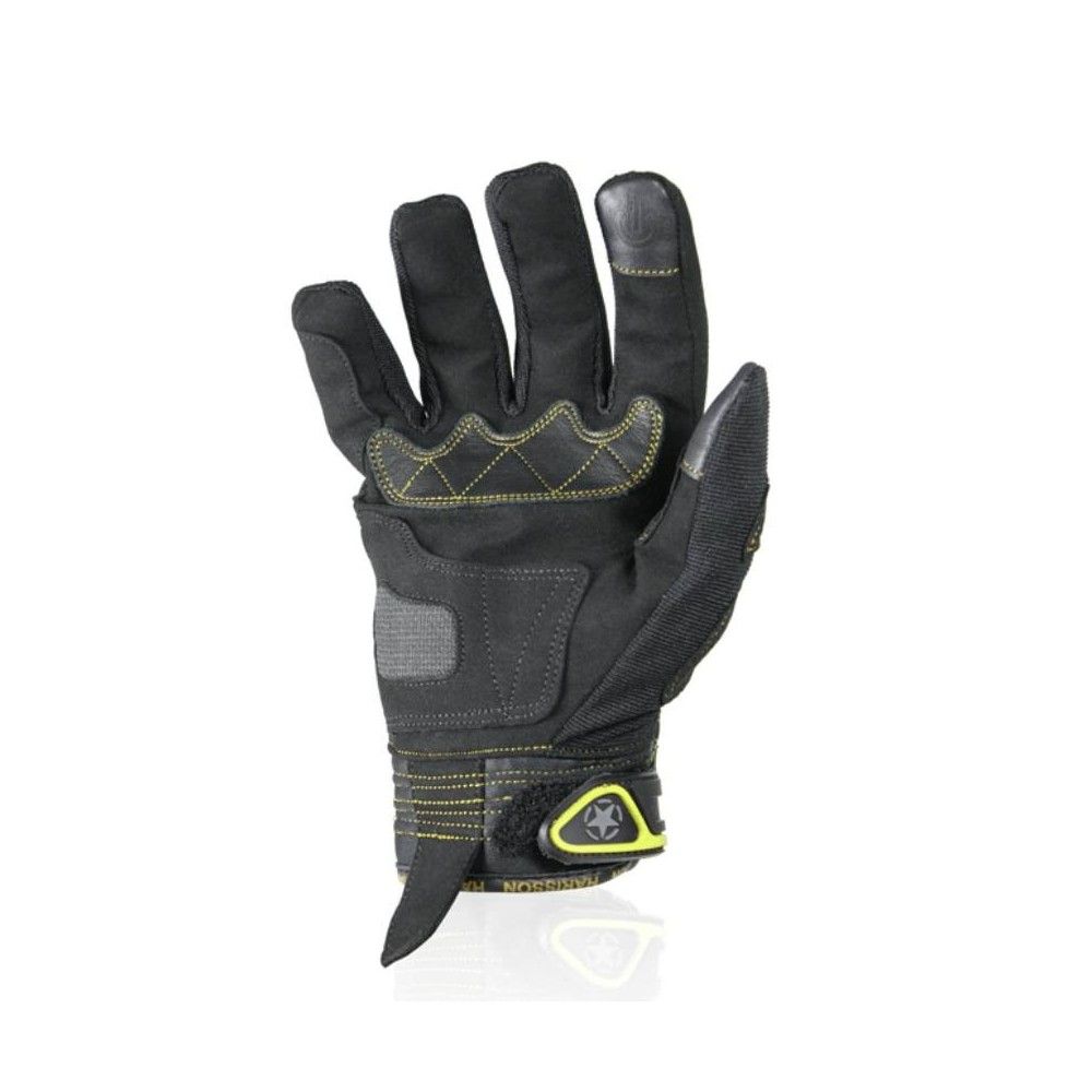 HARISSON SPLASH EVO man summer motorcycle scooter textile gloves EPI black-fluo