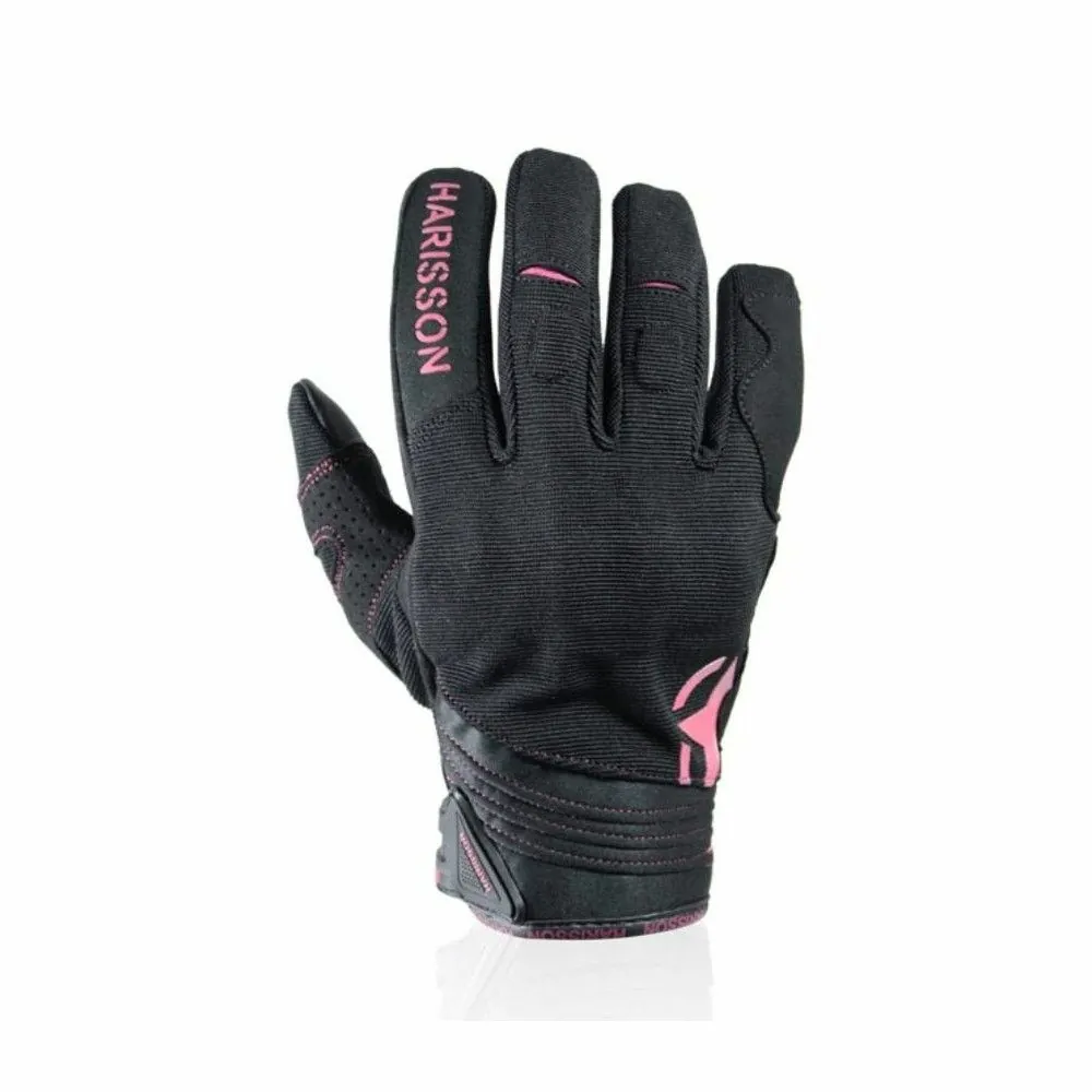 HARISSON gants textile Lady SPLASH EVO moto scooter femme été EPI noir-rose