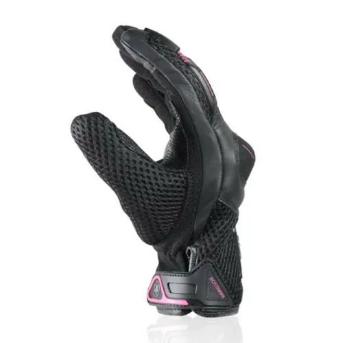 HARISSON Lady LEADER EVO leather & textile woman summer motorcycle scooter RACING gloves EPI black-pink