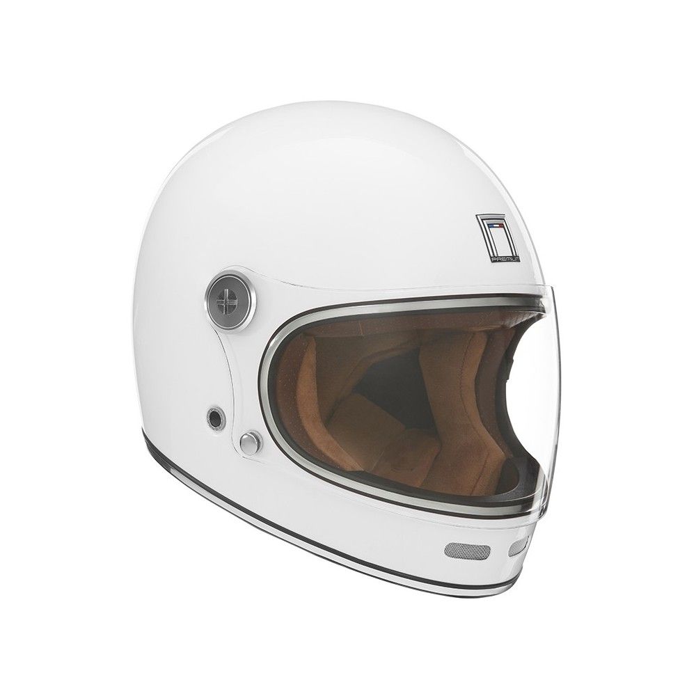 NOX casque intégral vintage FIBRE moto scooter REVENGE blanc perle brillant