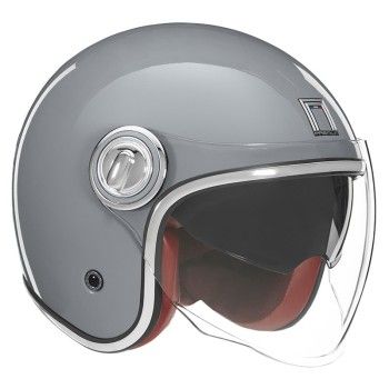 NOX casque jet vintage moto scooter HERITAGE gris nardo brillant