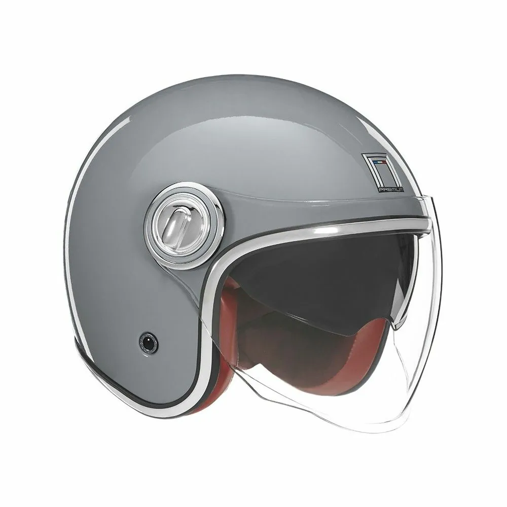 NOX casque jet vintage moto scooter HERITAGE gris nardo brillant