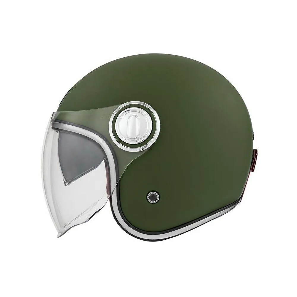 NOX casque jet vintage moto scooter HERITAGE kaki mat