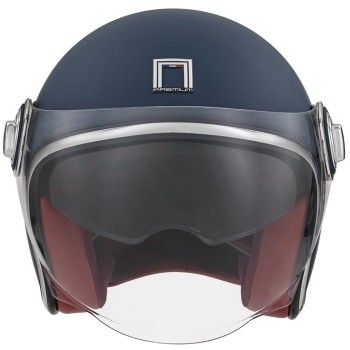 NOX casque jet vintage moto scooter HERITAGE bleu mat