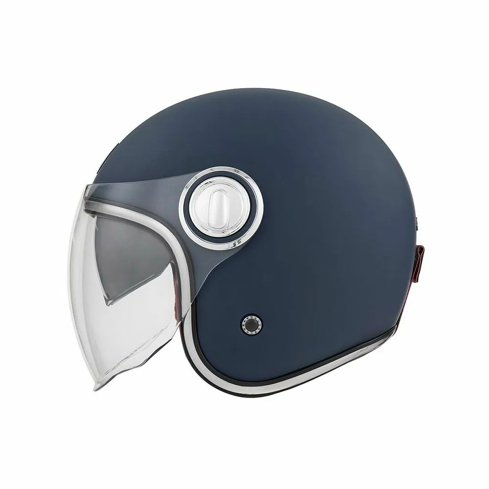 NOX casque jet vintage moto scooter HERITAGE bleu mat