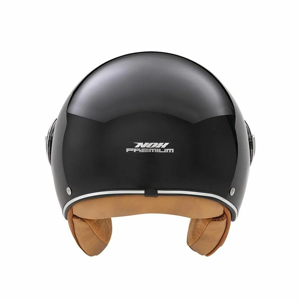 NOX casque jet vintage moto scooter IDOL noir brillant