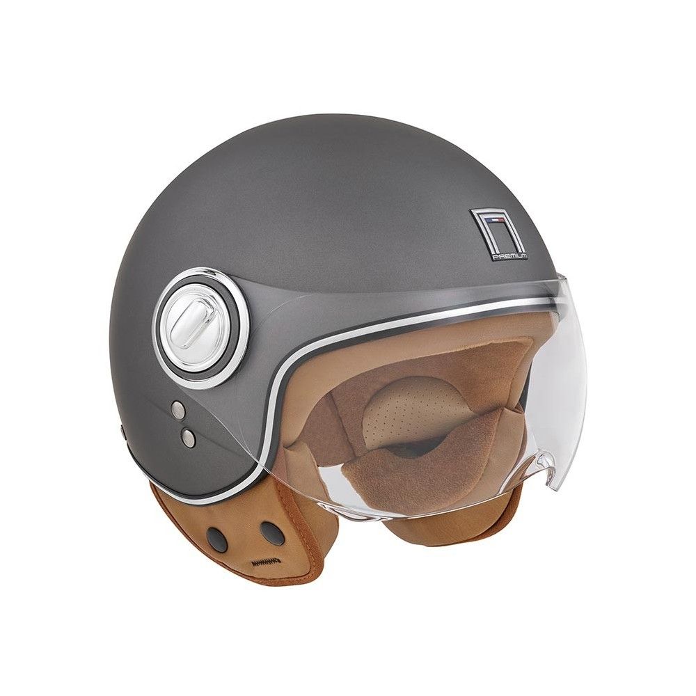 NOX casque jet vintage moto scooter IDOL titane mat