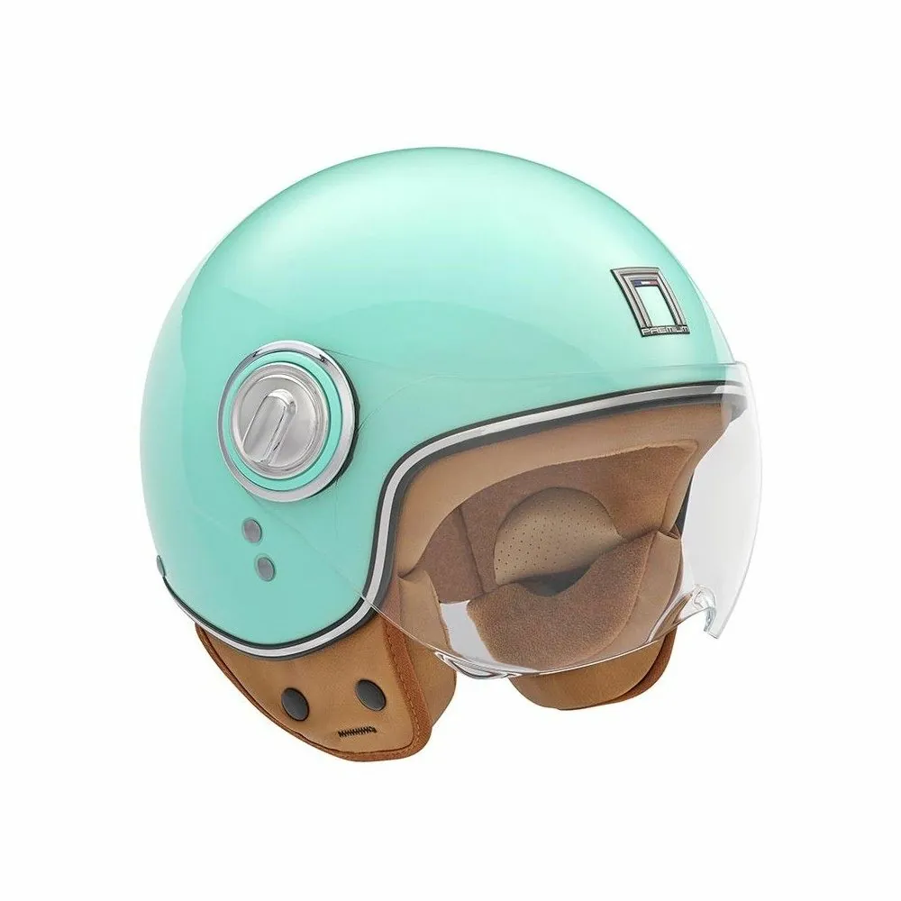 NOX casque jet vintage moto scooter IDOL vert brillant