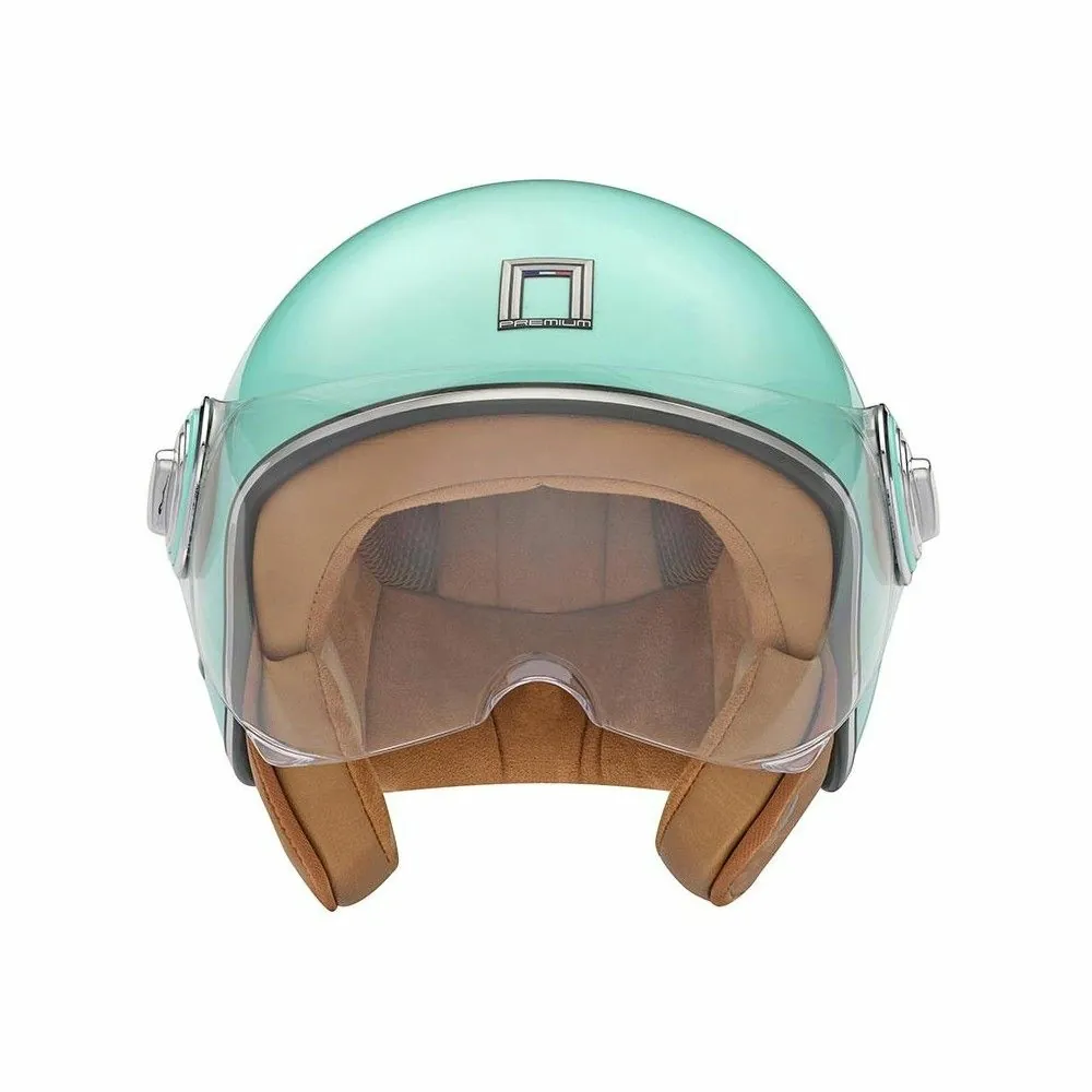 NOX casque jet vintage moto scooter IDOL vert brillant