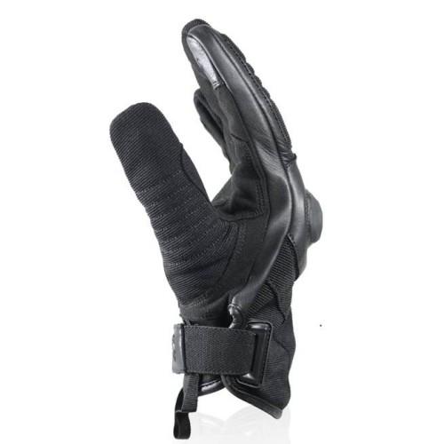 HARISSON STATON man summer motorcycle scooter leather & textile gloves EPI black