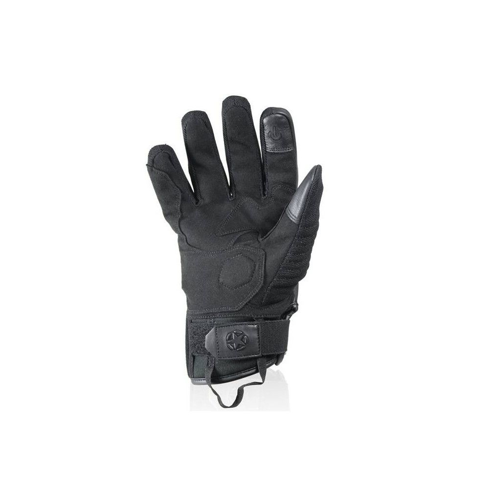 HARISSON STATON man summer motorcycle scooter leather & textile gloves EPI black