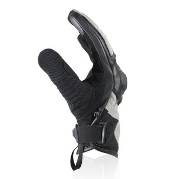HARISSON STATON man summer motorcycle scooter leather & textile gloves EPI black-grey