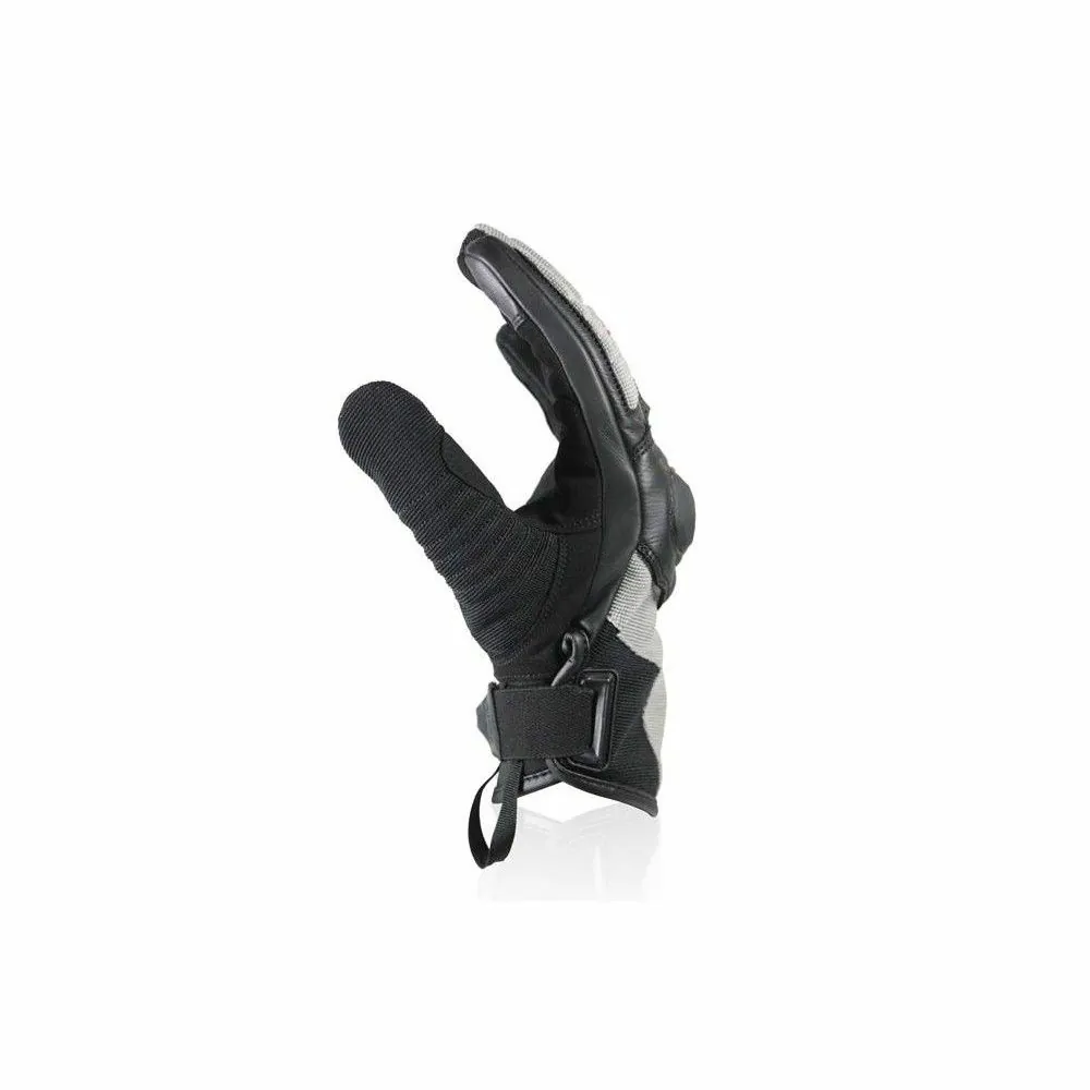 HARISSON STATON man summer motorcycle scooter leather & textile gloves EPI black-grey