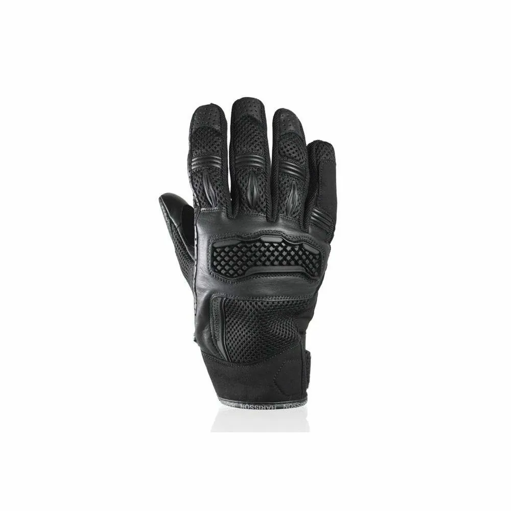 HARISSON BEL AIR man summer motorcycle scooter leather & textile gloves EPI black