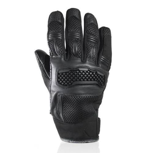 HARISSON BEL AIR man summer motorcycle scooter leather & textile gloves EPI black