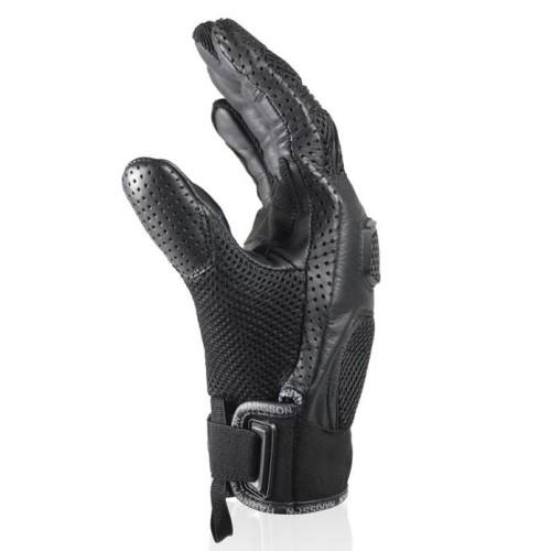 HARISSON BEL AIR man summer motorcycle scooter leather & textile gloves EPI black