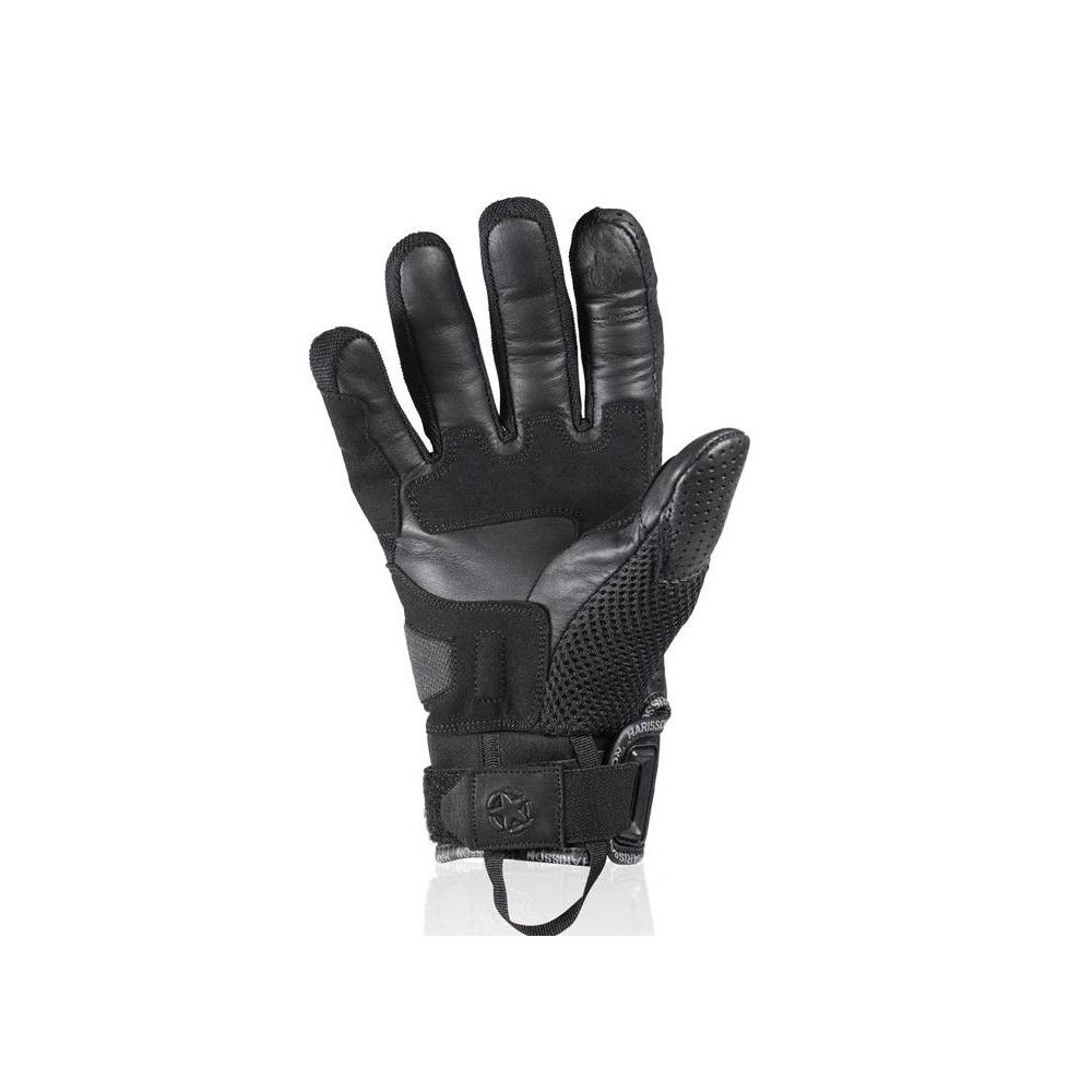 HARISSON BEL AIR man summer motorcycle scooter leather & textile gloves EPI black