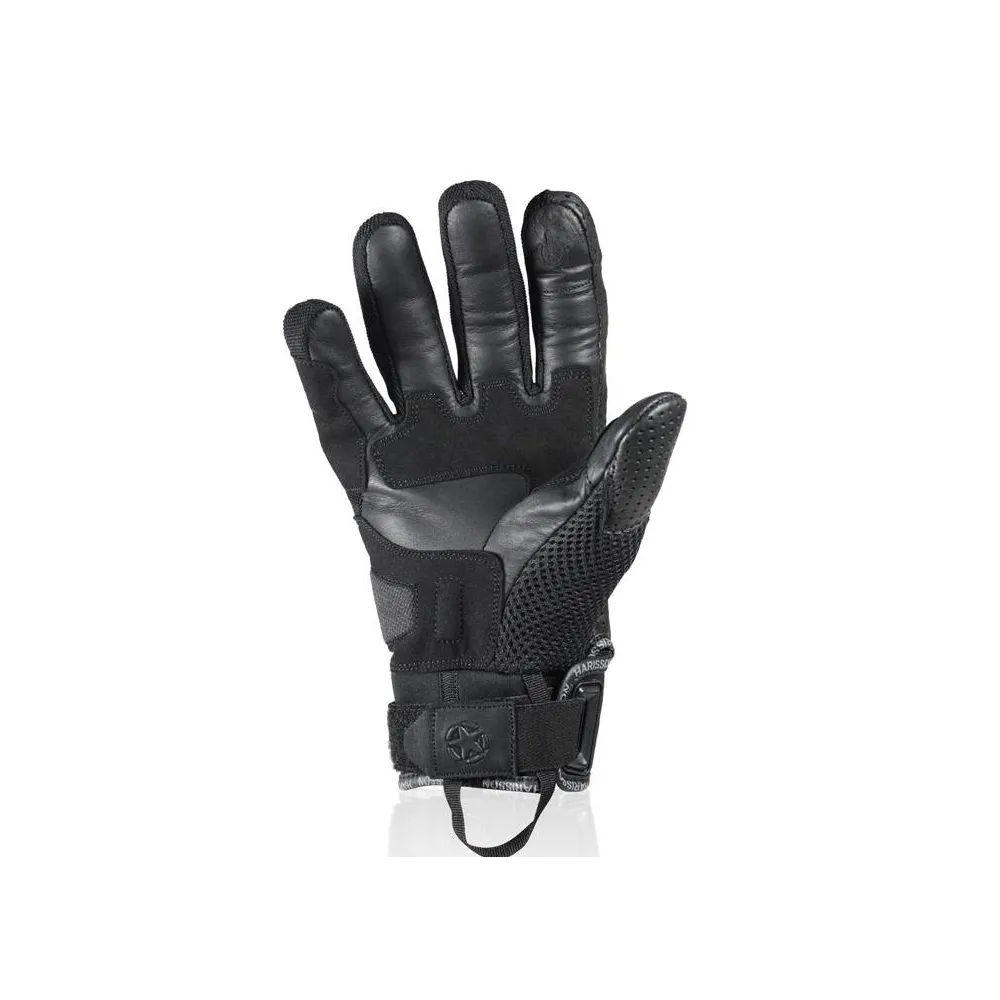 HARISSON BEL AIR man summer motorcycle scooter leather & textile gloves EPI black