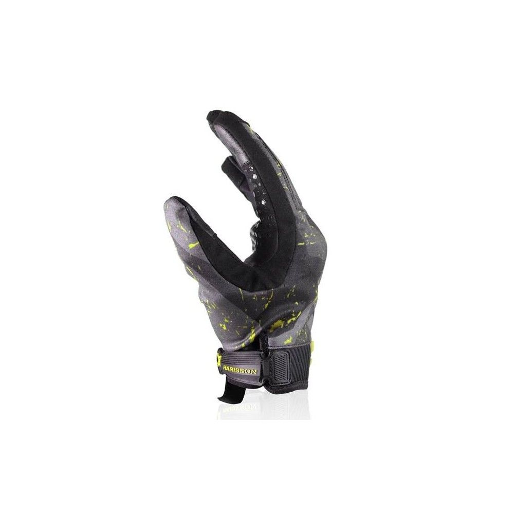 HARISSON SCORE man summer motorcycle scooter textile gloves EPI black-fluo