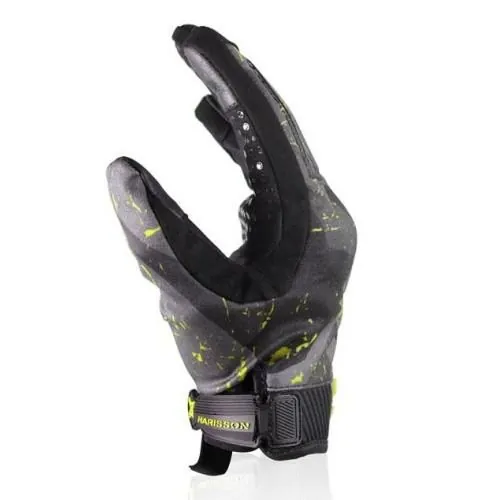 HARISSON SCORE man summer motorcycle scooter textile gloves EPI black-fluo
