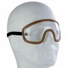 CHAFT paire de lunettes pour casque jet rétro moto scooter en cuir marron