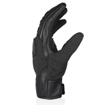 HARISSON MARSHALL man summer motorcycle scooter leather & textile gloves black 