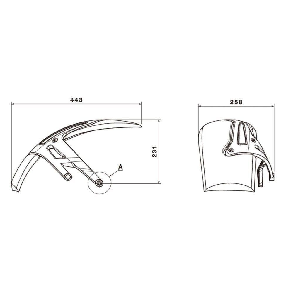 PUIG Rear mudguard BMW R1200 R / RS / 2015 2017 ref 7682