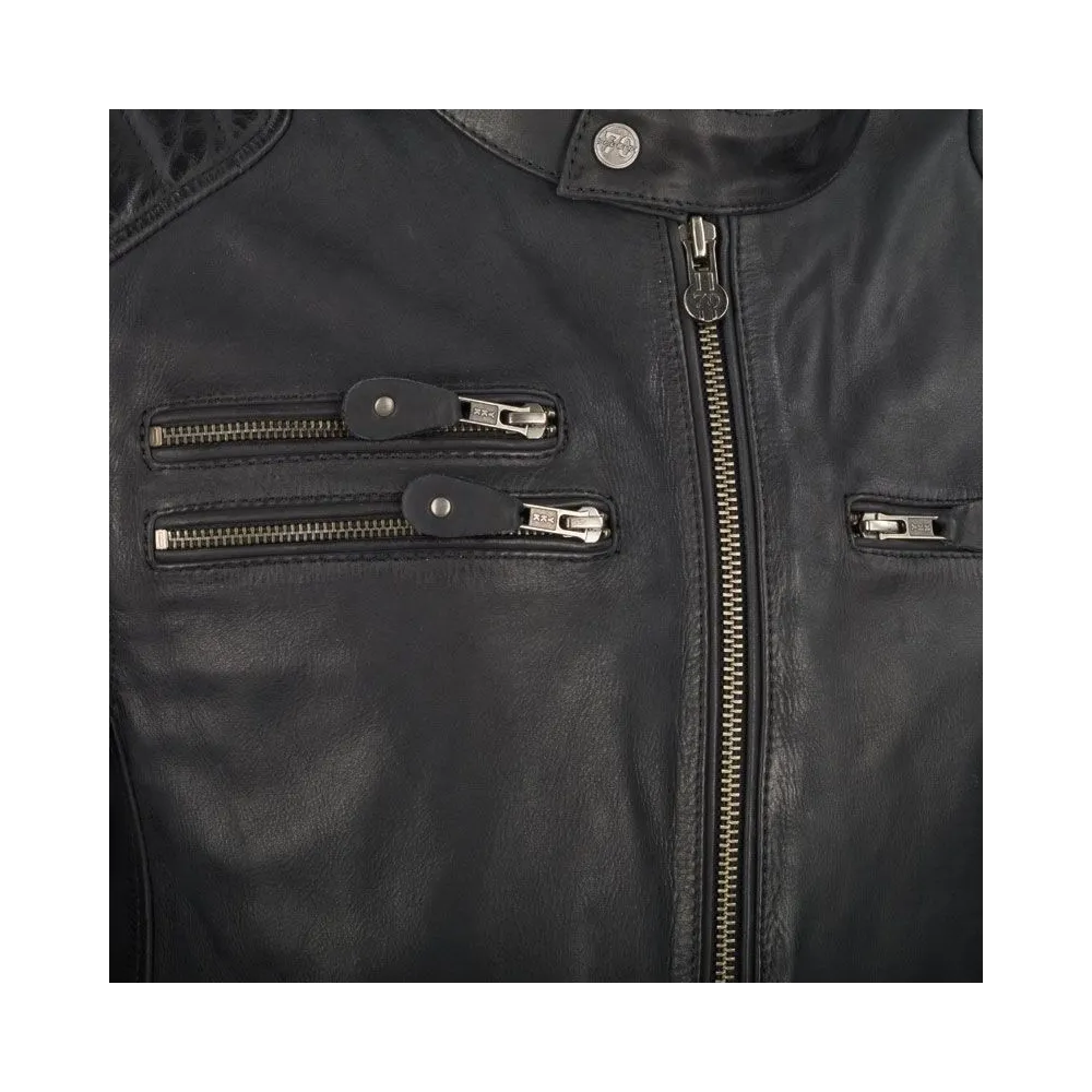 SEGURA motorcycle VENTURA vintage all seasons man leather waterproof jacket black-grey SCB1498