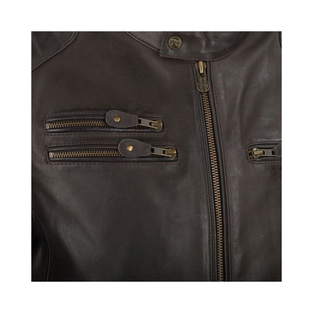 SEGURA blouson moto VENTURA cuir homme VINTAGE toutes saisons étanche marron-beige SCB1494