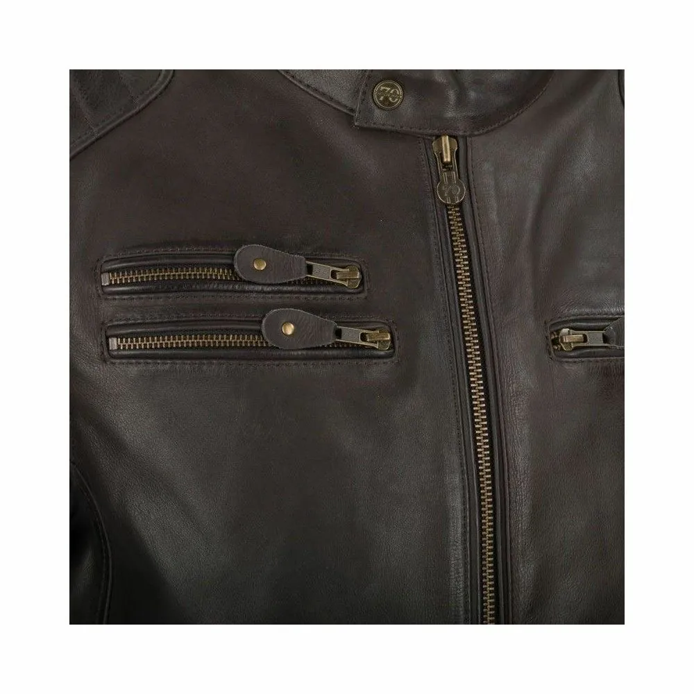 SEGURA motorcycle VENTURA vintage all seasons man leather waterproof jacket brown-beige SCB1494