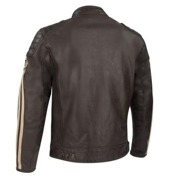 SEGURA motorcycle VENTURA vintage all seasons man leather waterproof jacket brown-beige SCB1494