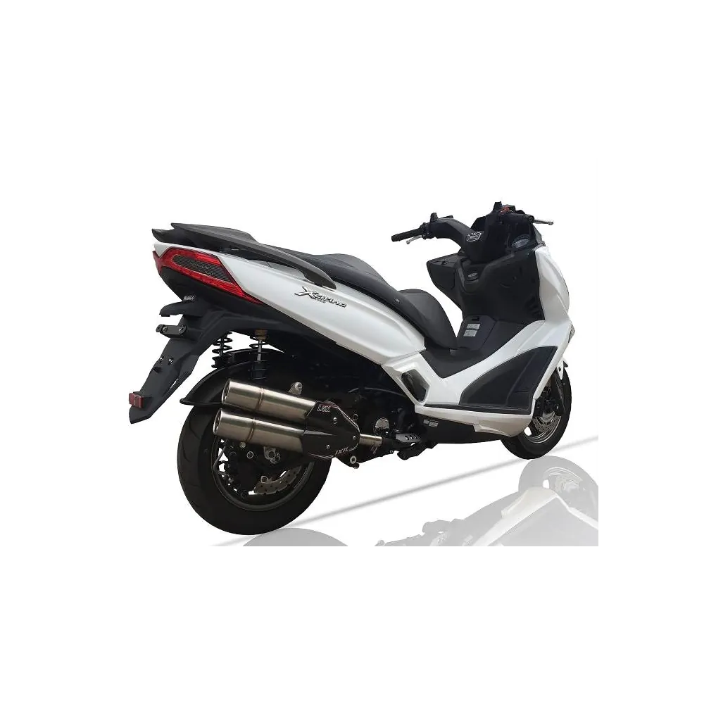 IXIL KYMCO XCITING 300 2008 à 2011 pot d'échappement double sortie L5X NON HOMOLOGUE ref XK 0330 XS