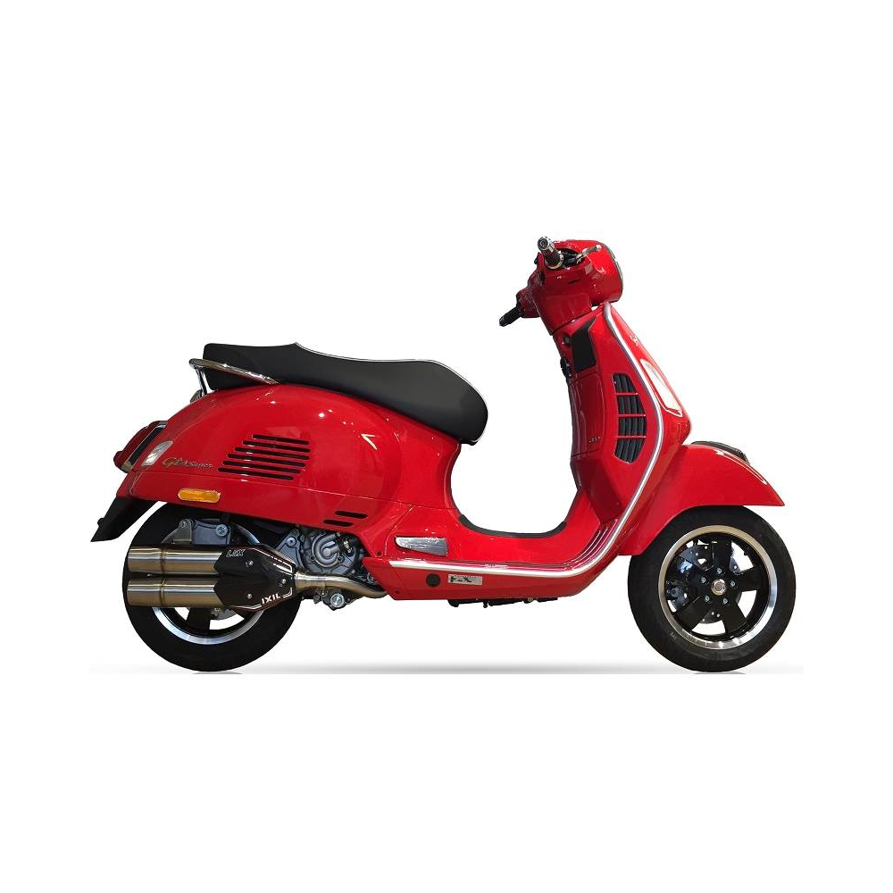 IXIL Vespa GTS 300 2008 à 2016 pot d'échappement double sortie L5X NON HOMOLOGUE ref XP 0161 XS