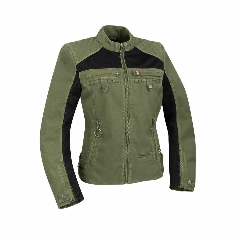 SEGURA blouson moto LADY VANDA textile femme été kaki STB1039