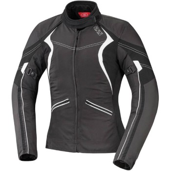IXS motorcycle Lady EILEEN all seasons woman textile waterproof jacket black-white PROMO