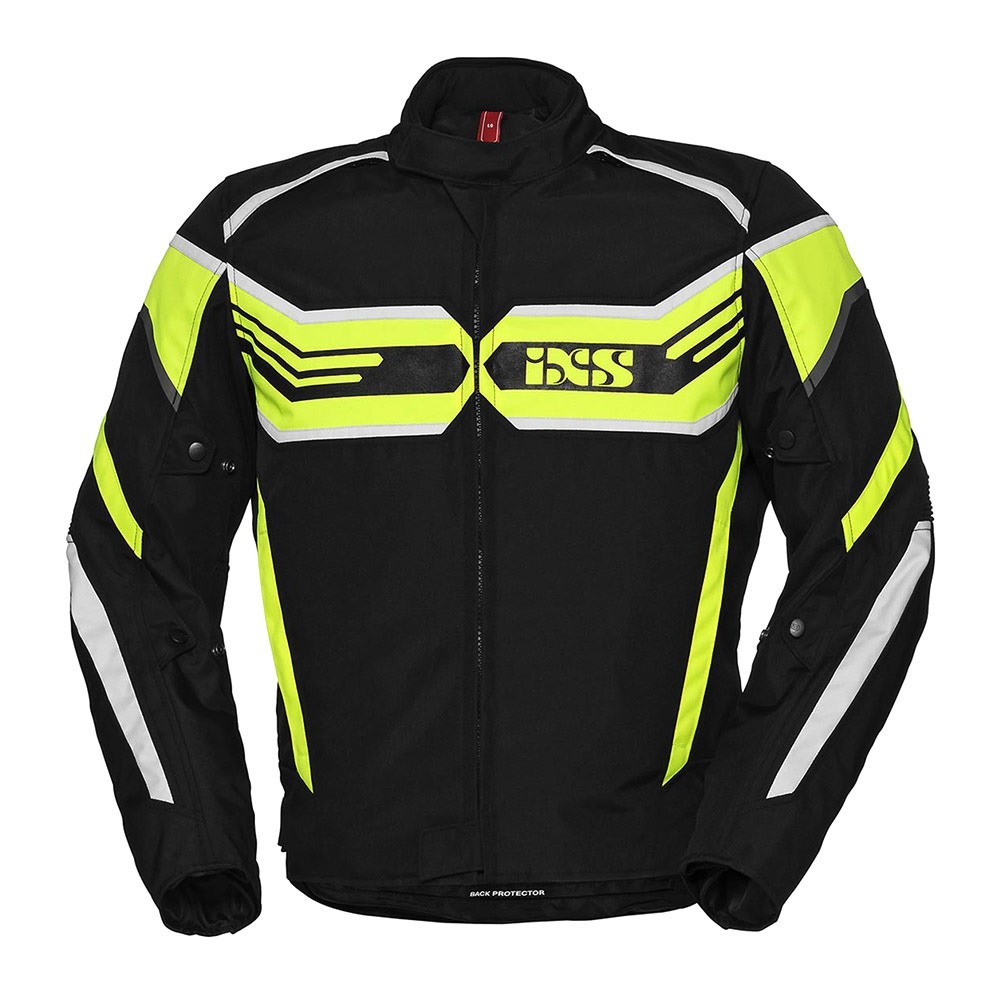 IXS motorcycle RS400 ST all seasons man textile jacket waterproof black-fluo PROMO