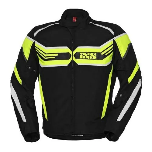 IXS motorcycle RS400 ST all seasons man textile jacket waterproof black-fluo PROMO