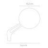 CHAFT Universal reversible FREEWAY rear-view mirror for motorcycle approved - IN15