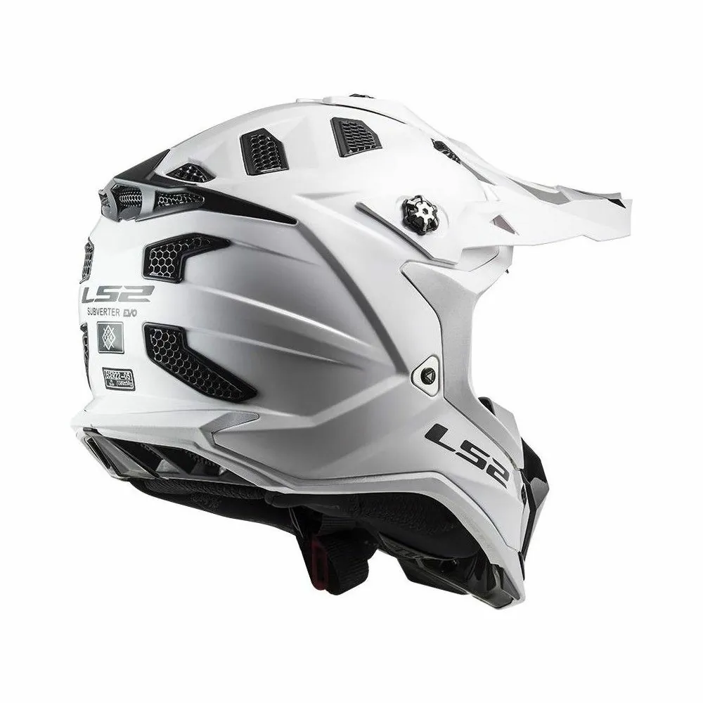 LS2 SUBVERTER EVO SOLID MX700 cross enduro quad trail helmet gloss white